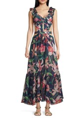 PatBO Laelia Floral Cutout Maxi Dress