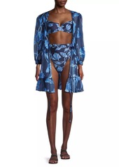 PatBO Nightflower Floral Drawstring Cover-Up