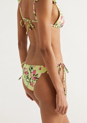 PATBO - Tula floral-print low-rise bikini briefs - Yellow - M