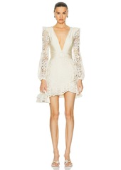 PatBO Crochet Plunge Mini Dress