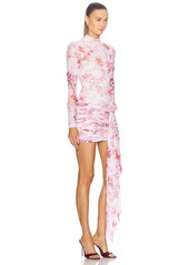 PatBO Floral Haze Stretch Tulle Mini Dress