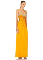 PatBO Hand Beaded Strapless Gown