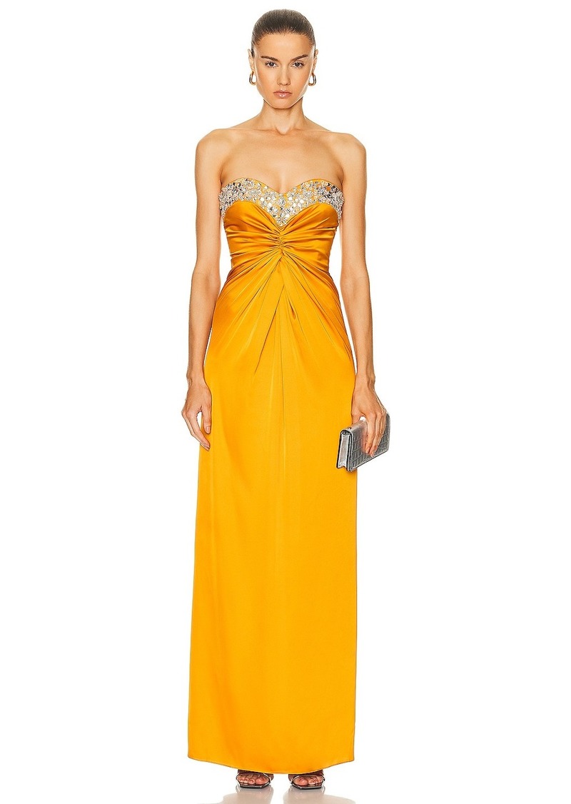 PatBO Hand Beaded Strapless Gown