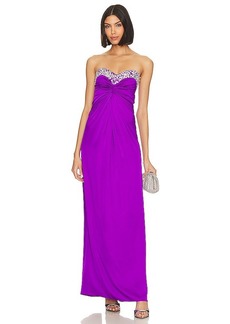 PatBO Hand-beaded Strapless Gown
