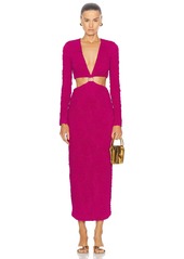 PatBO Jacquard Cut-Out Maxi Dress