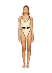 PatBO Metallic Jacquard One Piece Swimsuit