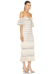 PatBO Striped Crochet Maxi Dress