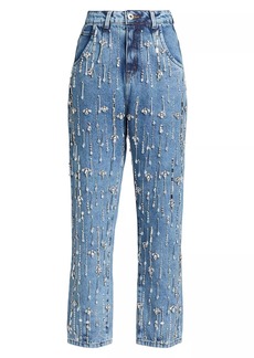 PatBO ​Rhinestone Beaded Jeans