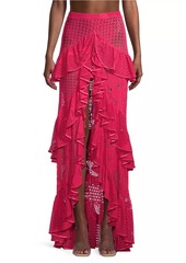 PatBO Ruffled Lace Maxi Skirt
