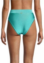 PatBO Satin High-Leg Bikini Bottom