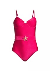 PatBO Starfish Belted One-Piece Swimsuit