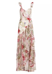 PatBO Viera Floral Ruffled Maxi Dress
