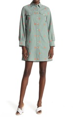 Paul & Joe Lucia Floral Embroidered Gingham Shirt Dress