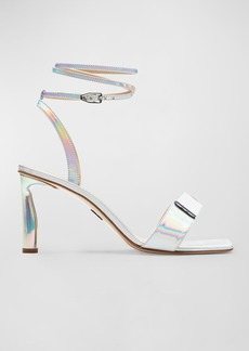 Paul Andrew Iridescent Cube Ankle-Strap Sandals