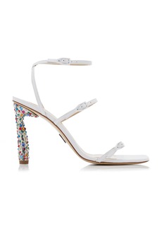 Paul Andrew - Women's Slinky Sparkle Crystal-Embellished Leather Sandals - White - IT 36 - Moda Operandi
