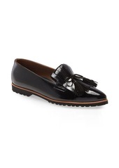 Paul Green Diana Kiltie Fringe Pointed Toe Loafer in Black Patent at Nordstrom