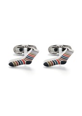 Paul Smith 'Artist Stripe' sock-shape cufflinks