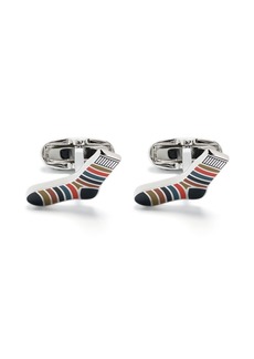 Paul Smith 'Artist Stripe' sock-shape cufflinks