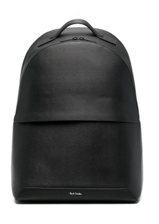 Paul Smith logo-strap leather backpack