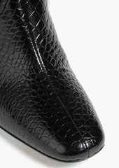 Paul Smith - Croc-effect leather ankle boots - Black - EU 40