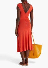 Paul Smith - Flared ruched jersey midi dress - Orange - XS