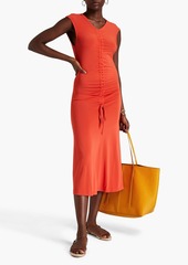 Paul Smith - Flared ruched jersey midi dress - Orange - XS