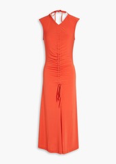 Paul Smith - Flared ruched jersey midi dress - Orange - XS