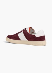 Paul Smith - Hansen leather-trimmed suede sneakers - Burgundy - UK 7