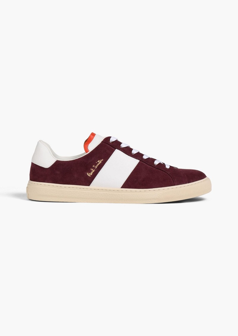 Paul Smith - Hansen leather-trimmed suede sneakers - Burgundy - UK 7