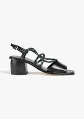 Paul Smith - Raven leather and cord slingback sandals - Black - EU 40