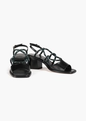 Paul Smith - Raven leather and cord slingback sandals - Black - EU 40