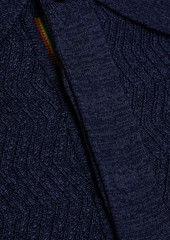 Paul Smith - Ribbed merino wool polo sweater - Blue - XS