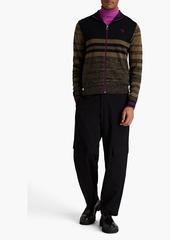 Paul Smith - Space-dyed striped cotton-blend zip-up sweater - Black - XXL