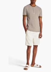 Paul Smith - Striped cotton and modal-blend Henley T-shirt - Green - M