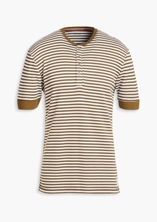 Paul Smith - Striped cotton and modal-blend Henley T-shirt - Green - M