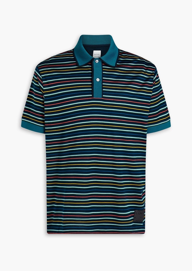 Paul Smith - Striped cotton-jersey polo shirt - Blue - XS