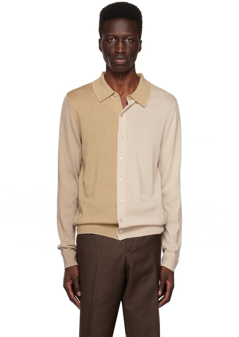 Paul Smith Beige Paneled Cardigan