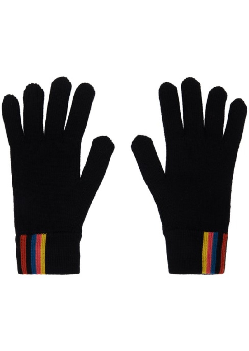 Paul Smith Black Artist Stripe Gloves