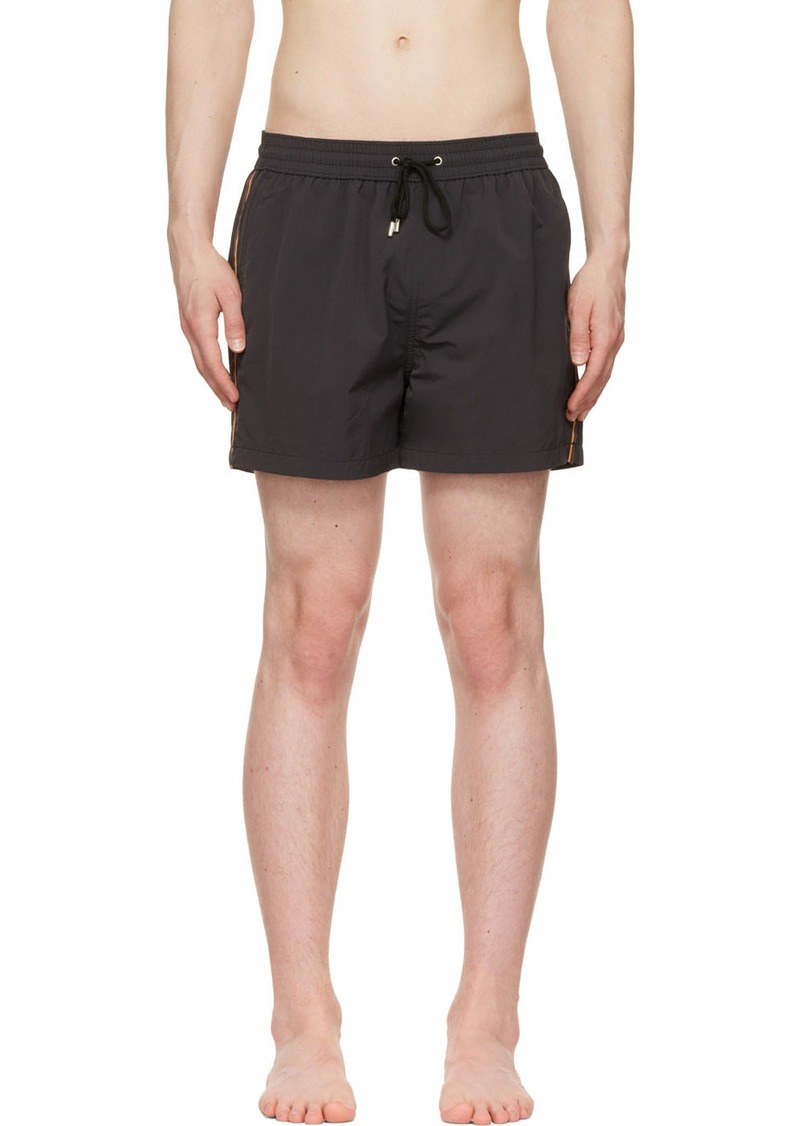 Paul Smith Black Artist Stripe Trim Swim Shorts