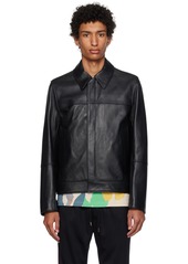 Paul Smith Black Slim-Fit Leather Jacket