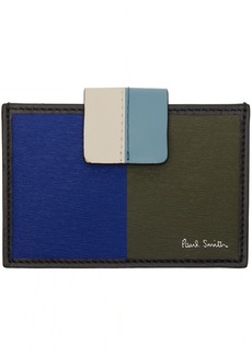 Paul Smith Blue & Black Press-Stud Wallet