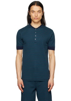Paul Smith Blue & Black Striped T-Shirt