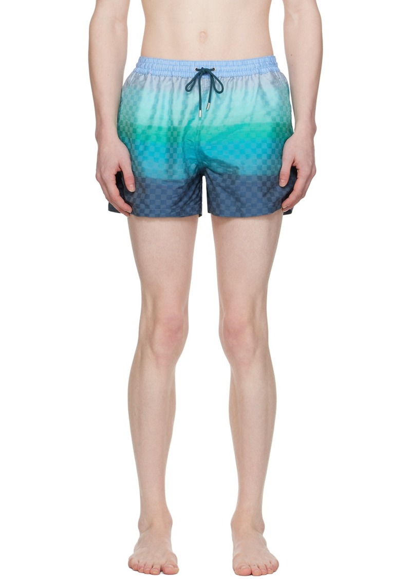 Paul Smith Blue Check Swim Shorts