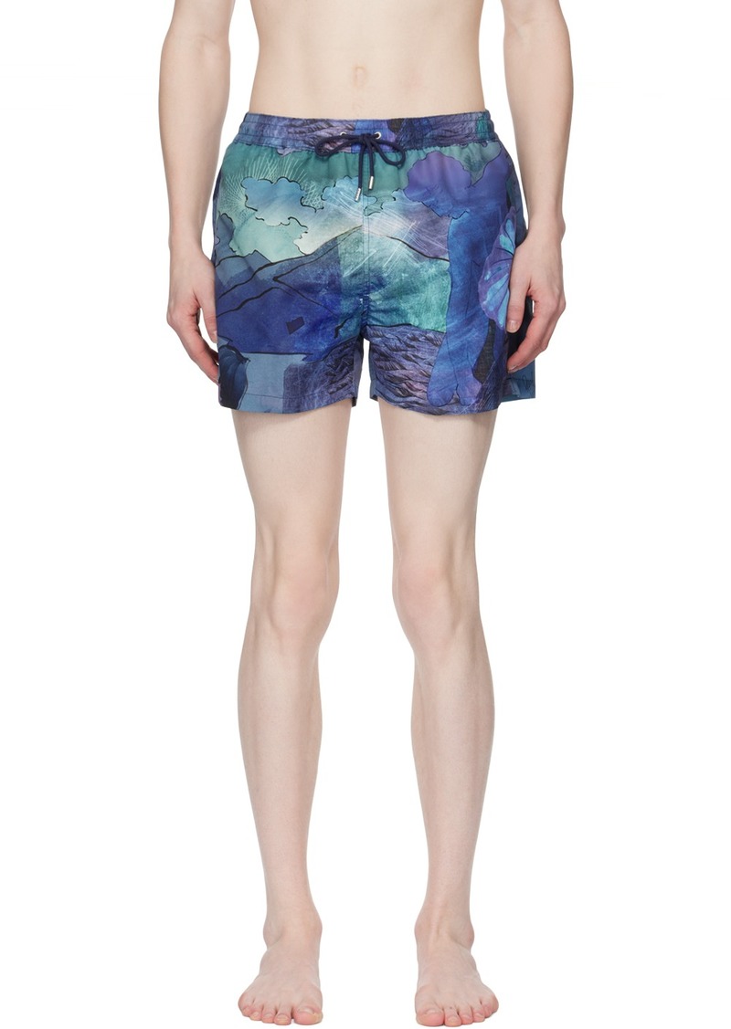 Paul Smith Blue Narcissus Swim Shorts