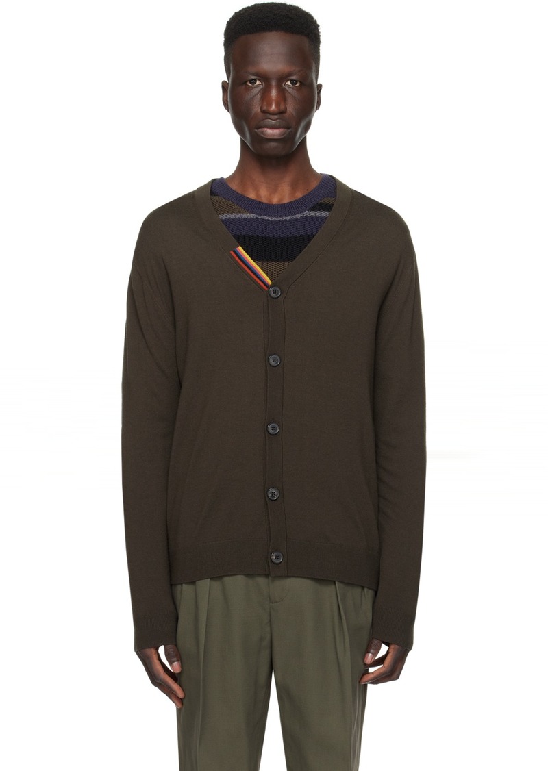 Paul Smith Brown Striped Cardigan