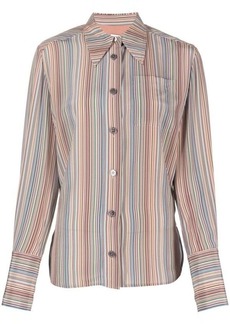 PAUL SMITH chest-pocket striped silk shirt