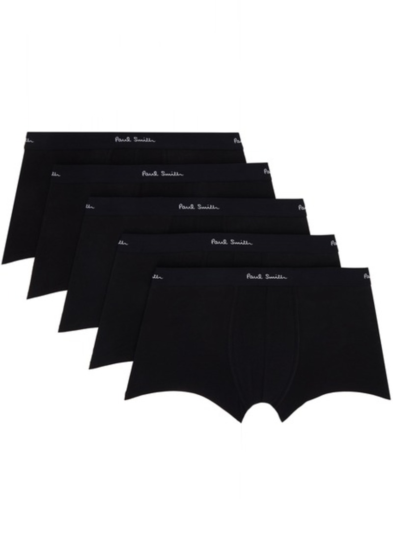 Paul Smith Five-Pack Black Logo Boxer Briefs