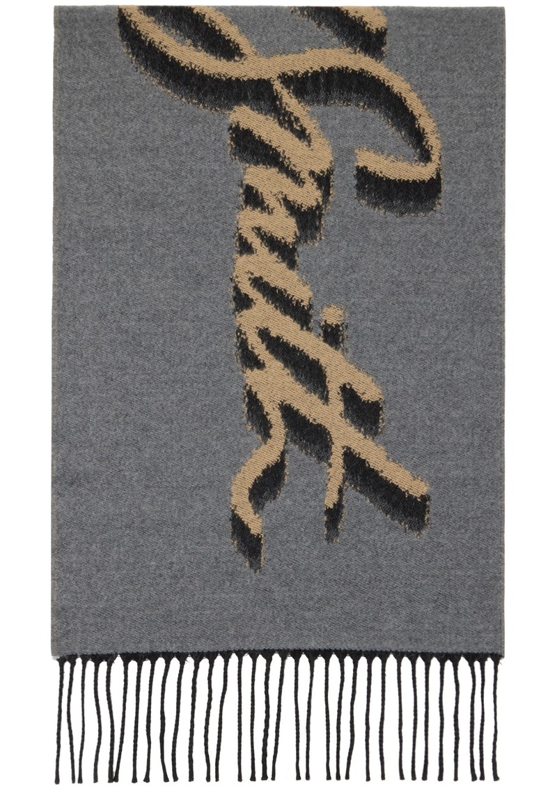 Paul Smith Gray & Beige Jacquard Scarf