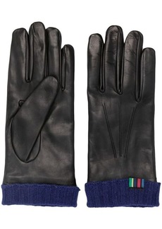 PAUL SMITH logo-embroidered leather gloves