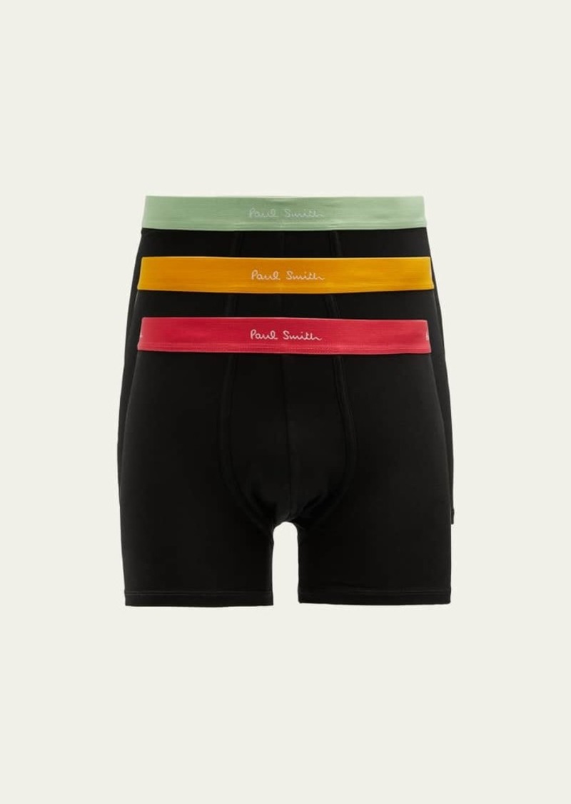 Paul Smith Men's 3-Pack Boxer Briefs with Color Bands